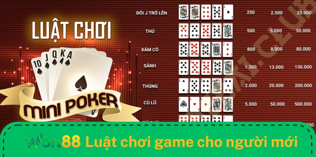 Hướng dẫn chơi minipoker cho người mới bắt đầu