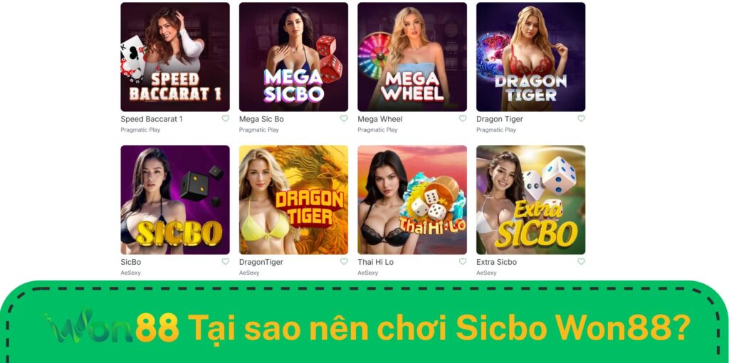 Tại sao nên chơi Sicbo Won88 Tại sao nên chơi Sicbo Won88