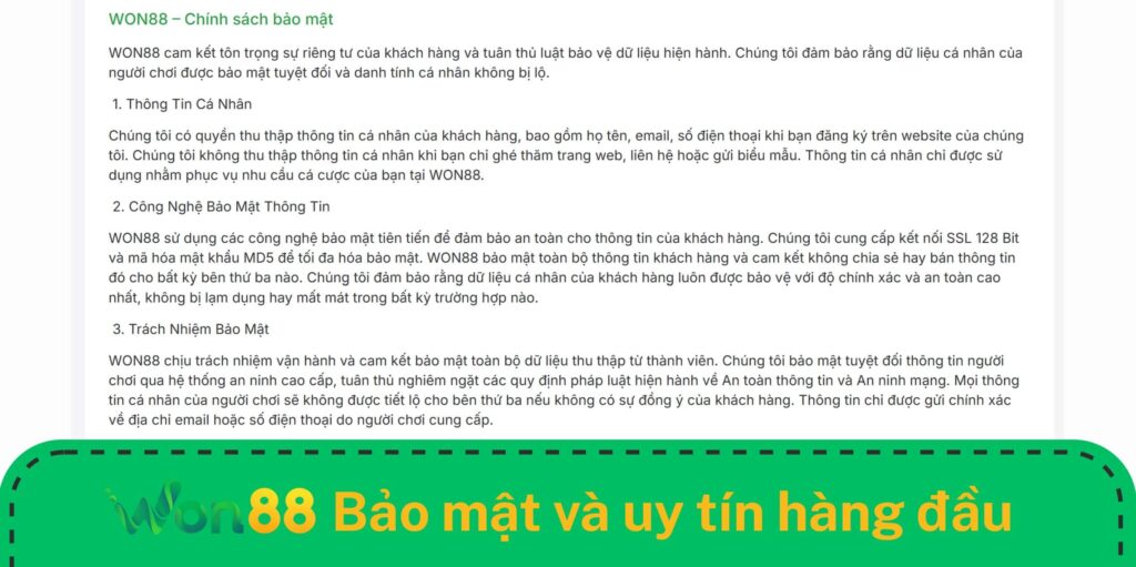Thể thao Won88 bảo mật và uy tín hàng đầu Thể thao Won88 bảo mật và uy tín hàng đầu